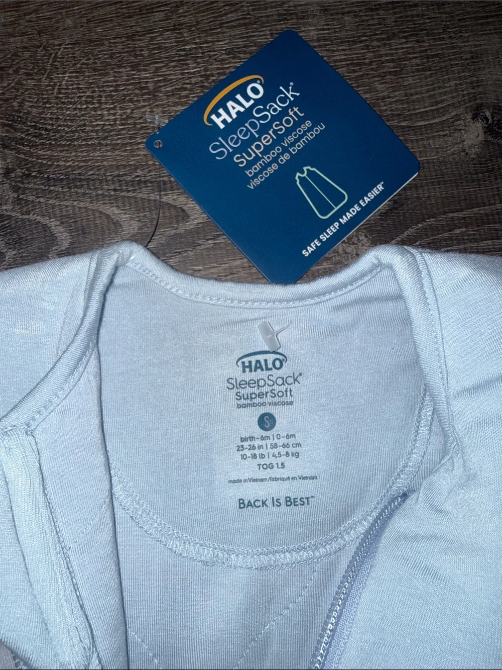 New Halo Wearable Blanket SuperSoft Bamboo sleepsack small 0-6 month